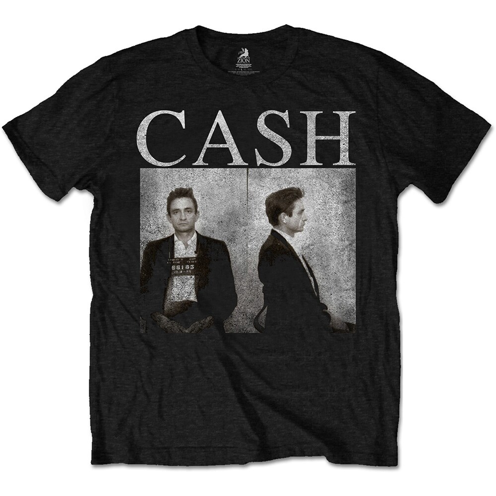 Johnny Cash Unisex T-Shirt: Mug Shot (Large) - 2