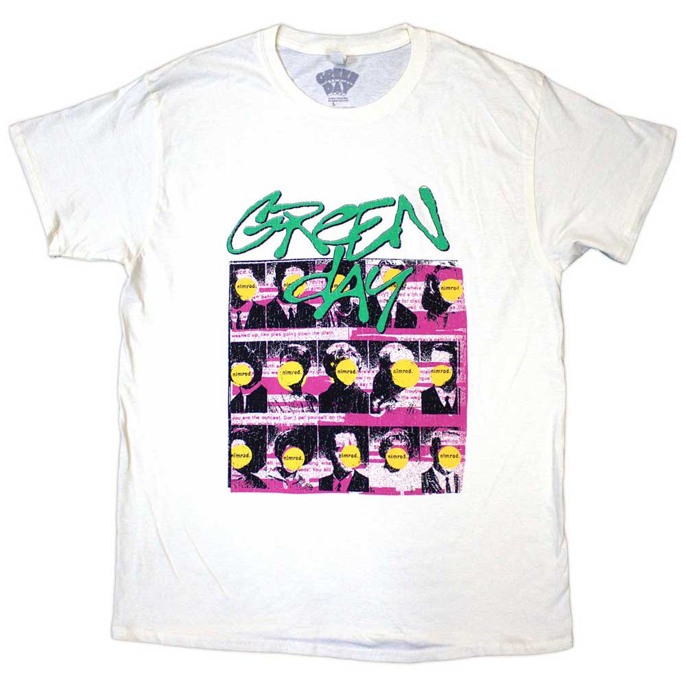 Green Day Unisex T-Shirt: Nimrod Mugshots (Medium)