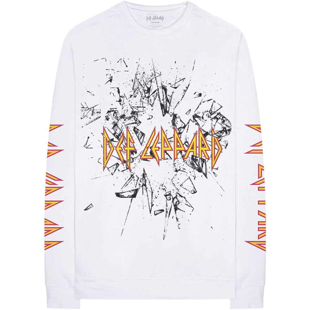 Def Leppard Unisex Long Sleeved T-Shirt: Shatter (Sleeve Print) (Small)