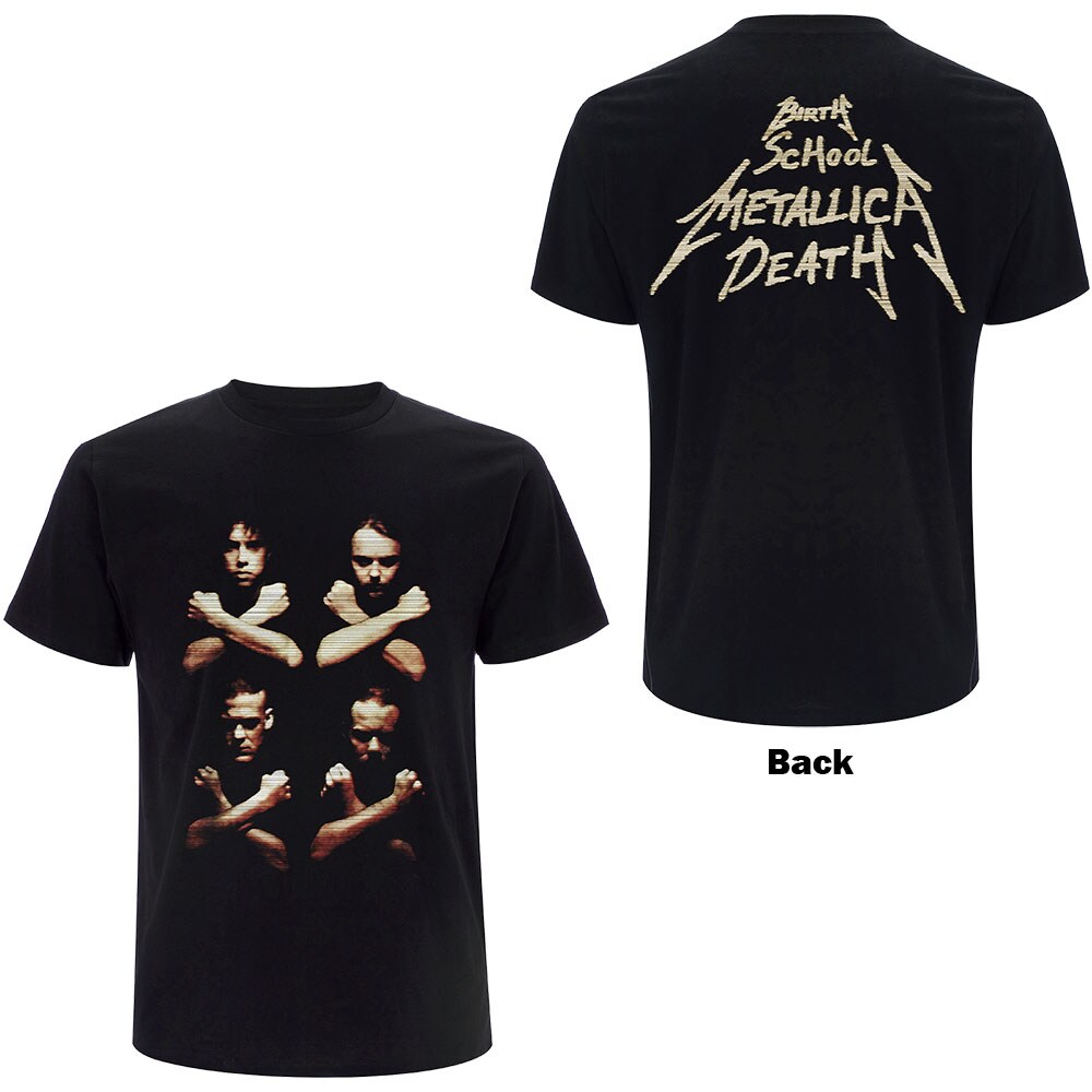 Metallica Unisex T-Shirt: Birth Death Crossed Arms (Back Print) (XX-Large)