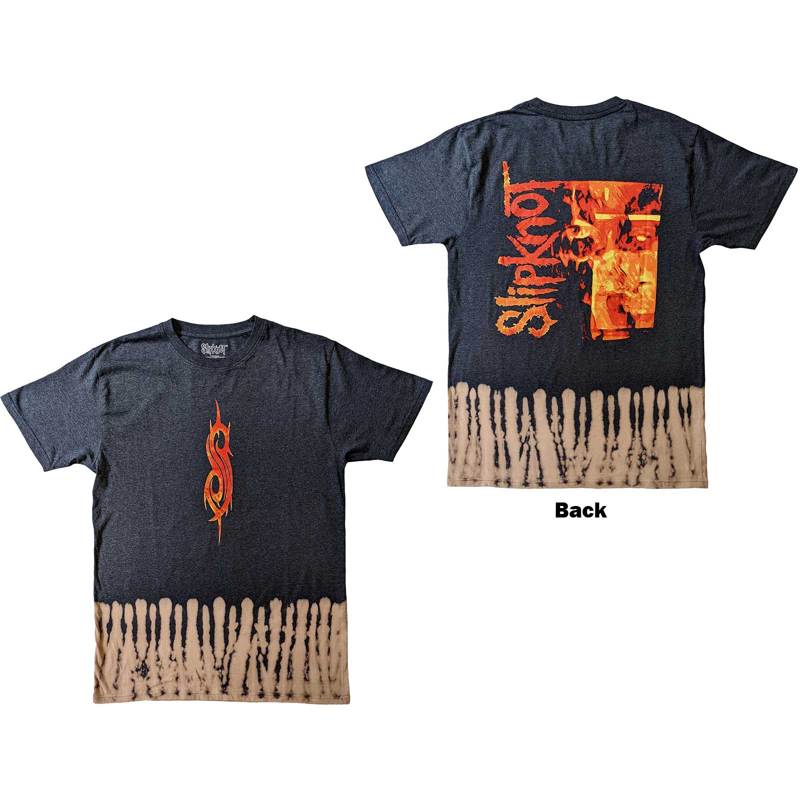 Slipknot Unisex T-Shirt: The End So Far Tribal S Bleach (Back Print & Wash Collection) (Small)
