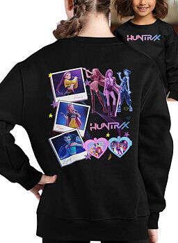 Huntrix Kpop Demon Hunters Barn Sweatshirt - Polaroid - Svart - Unisex