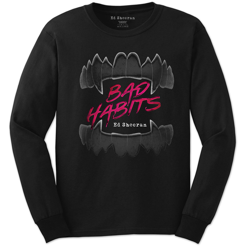 Ed Sheeran Unisex Long Sleeved T-Shirt: Bad Habits (Large)