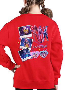Huntrix Kpop Demon Hunters Barn Sweatshirt - Polaroid - Röd - Unisex