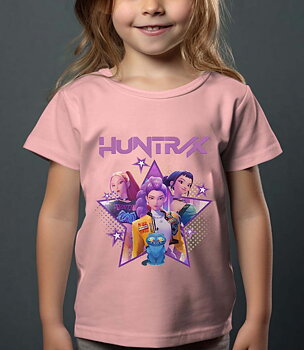 Huntrix Kpop Demon Hunters Lasten Huppari - Star - Vaaleanpunainen - 100% Puuvilla - Unisex