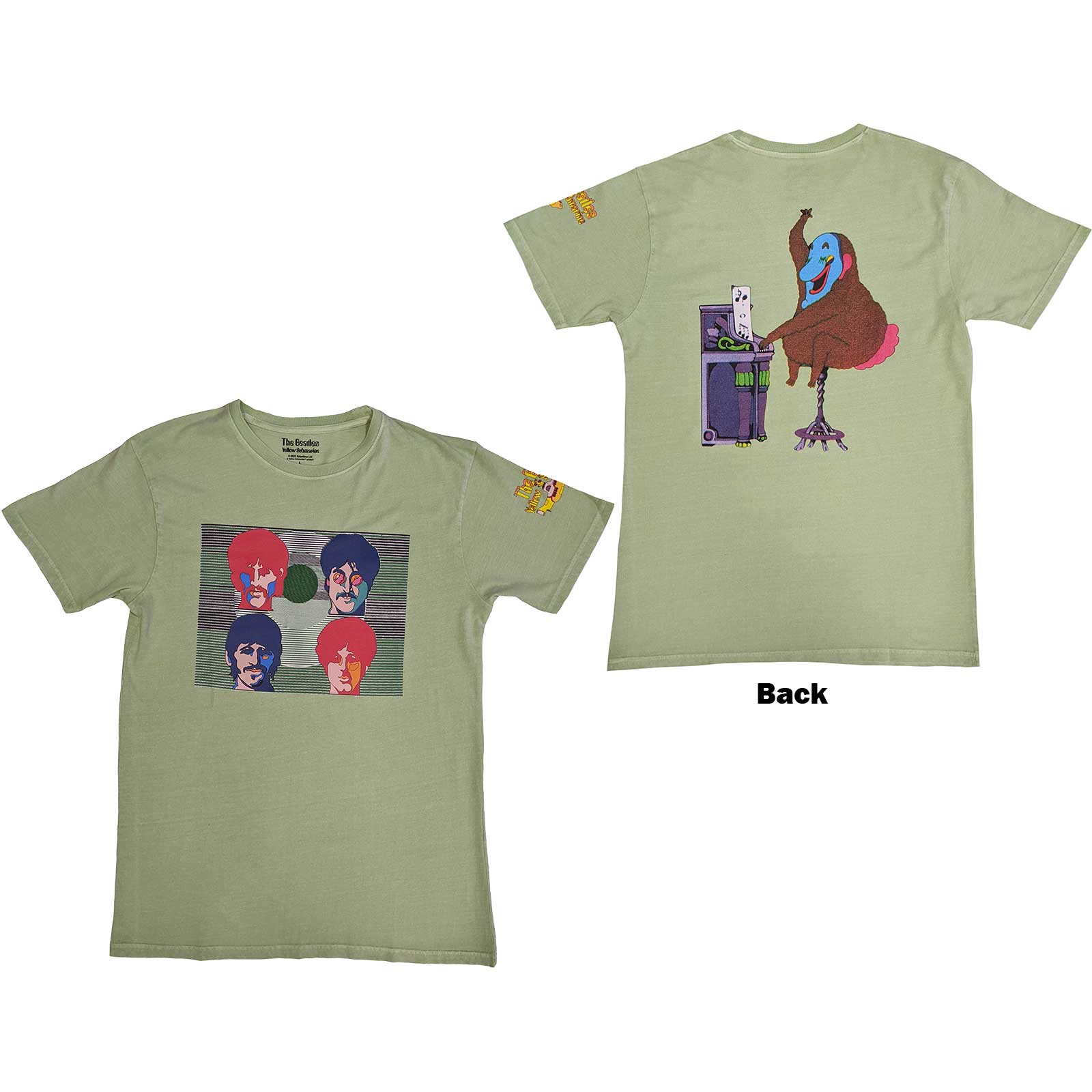 The Beatles Unisex T-Shirt: Yellow Submarine Magic Piano (Back Print) (Medium)