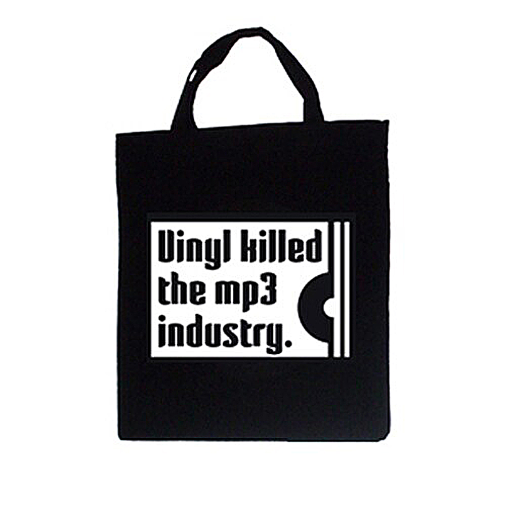 Tygpåse: Vinyl Killed The Mp3 Industry (korta handtag)