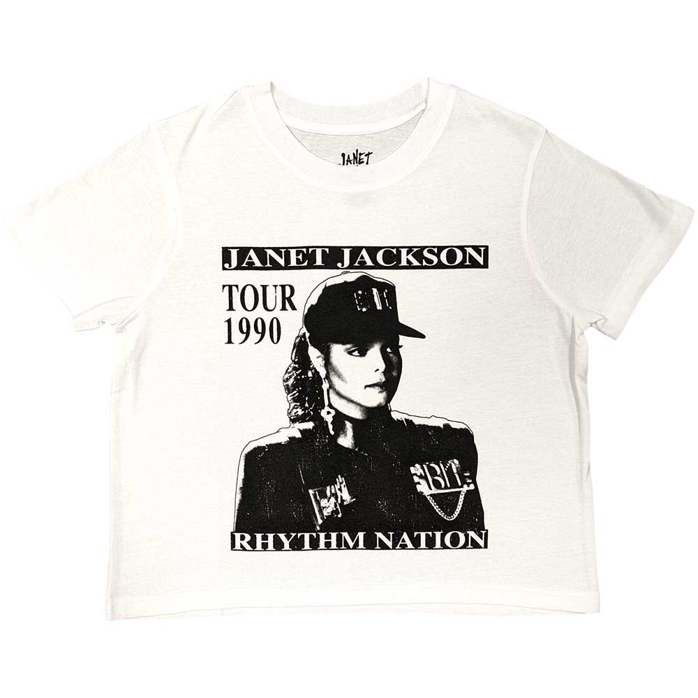 Janet Jackson Ladies Crop Top: Rhythm Nation (Medium)