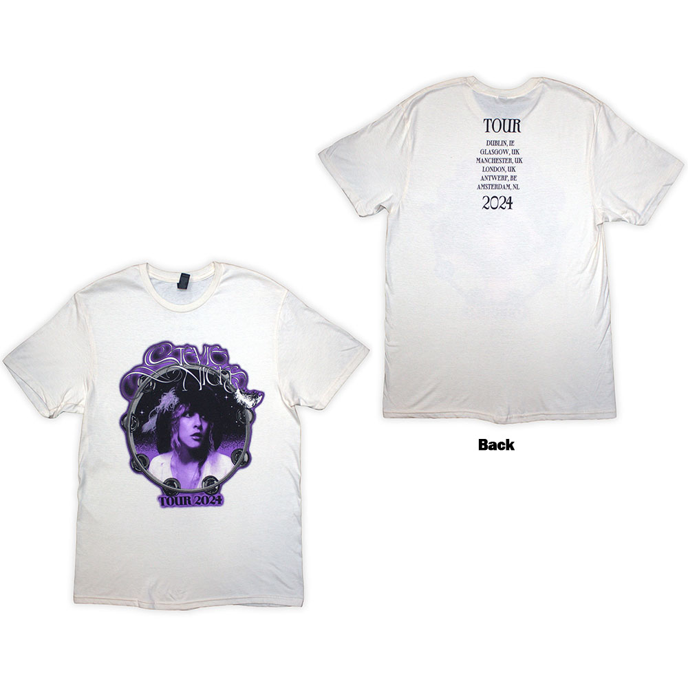 Stevie Nicks Unisex T-Shirt: Tour '24 Bella Donna (Natural) (Back Print & Ex-Tour) (Medium)