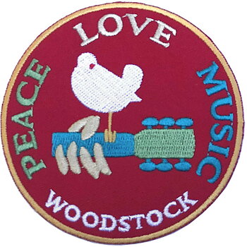Woodstock tygmärke: Peace, Love, Music 