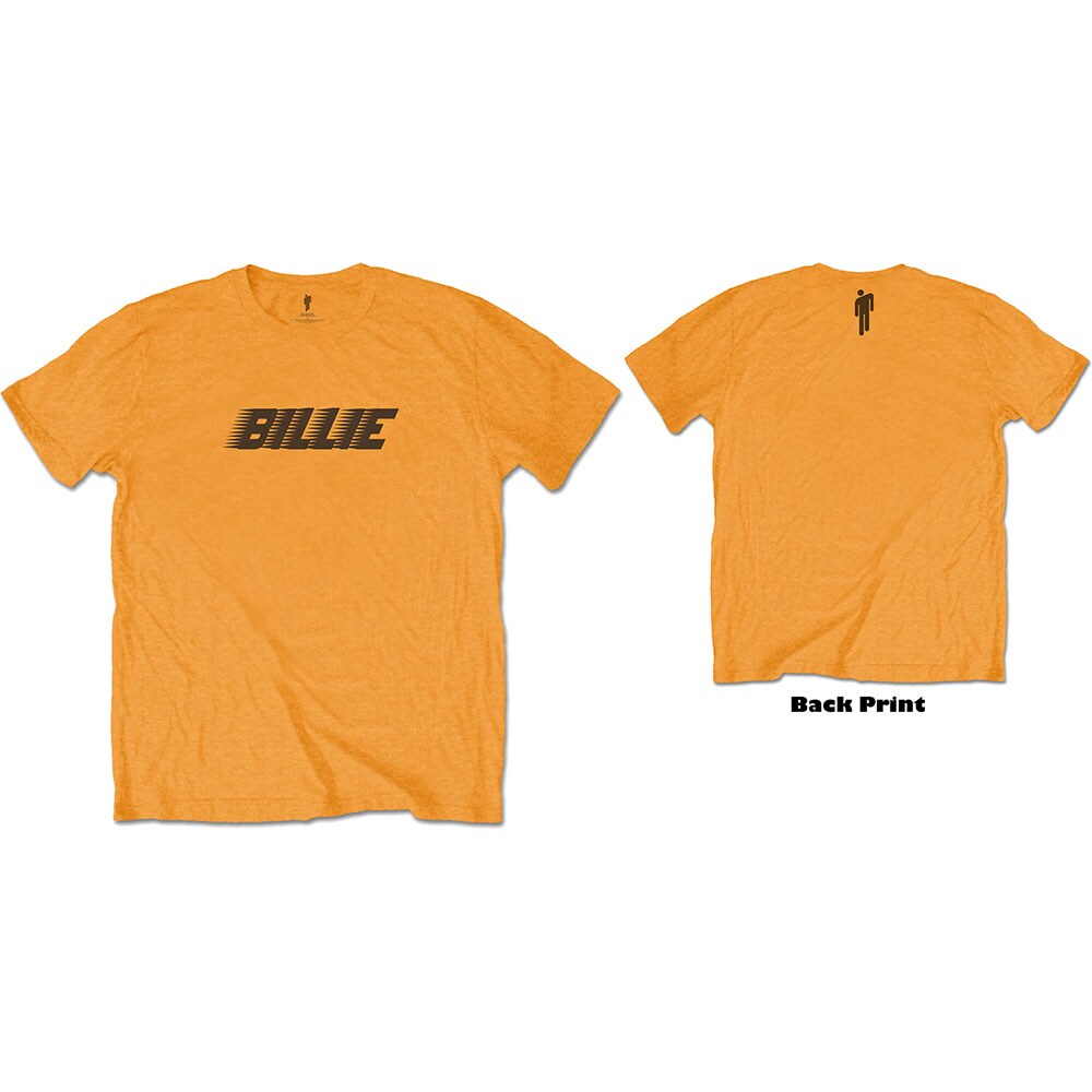 Billie Eilish Unisex T-Shirt: Racer Logo & Blohsh (Back Print) (Medium)