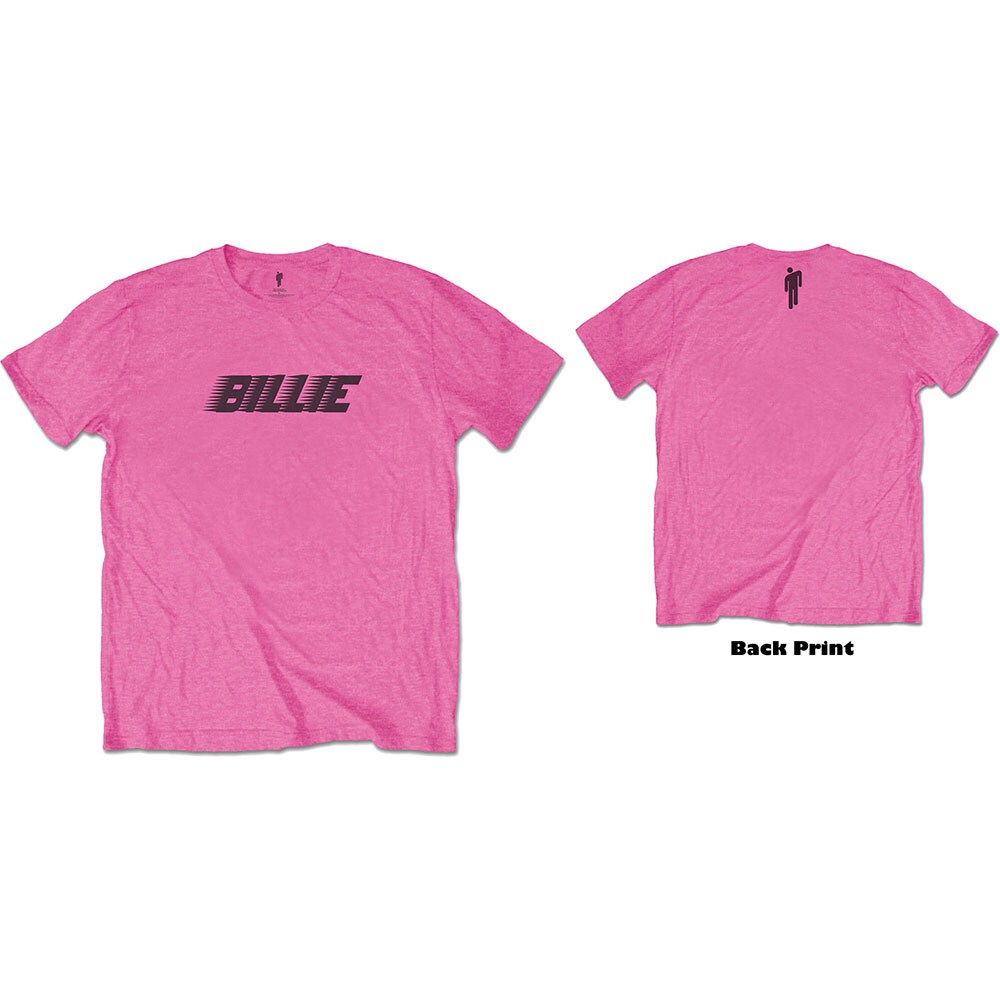 Billie Eilish Unisex T-Shirt: Racer Logo & Blohsh (Back Print) (Medium)