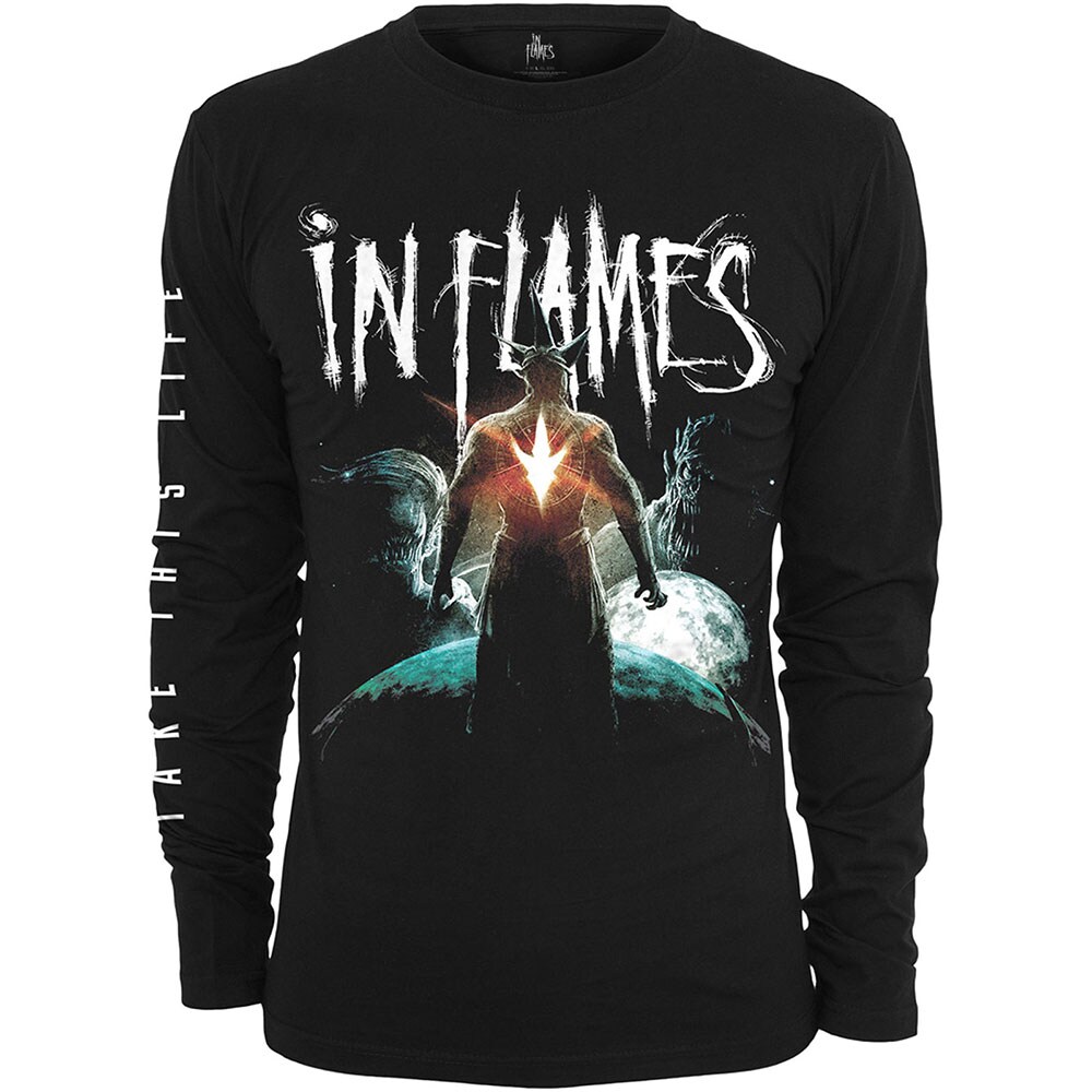 In Flames Unisex Long Sleeved T-Shirt: Take This Life (Sleeve Print) (Large)