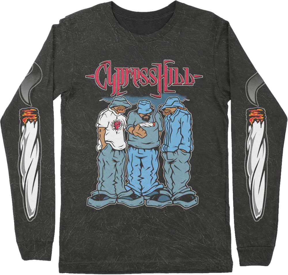 Cypress Hill Unisex Long Sleeve T-Shirt: Blunted (Sleeve Print) (Large)