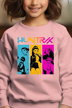 Huntrix Kpop Demon Hunters Barn Sweatshirt - Demon Class - Rosa - Unisex