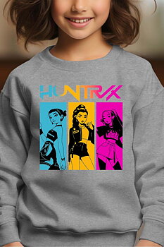 Huntrix Kpop Demon Hunters Barn Sweatshirt - Demon Class - Grå - Unisex