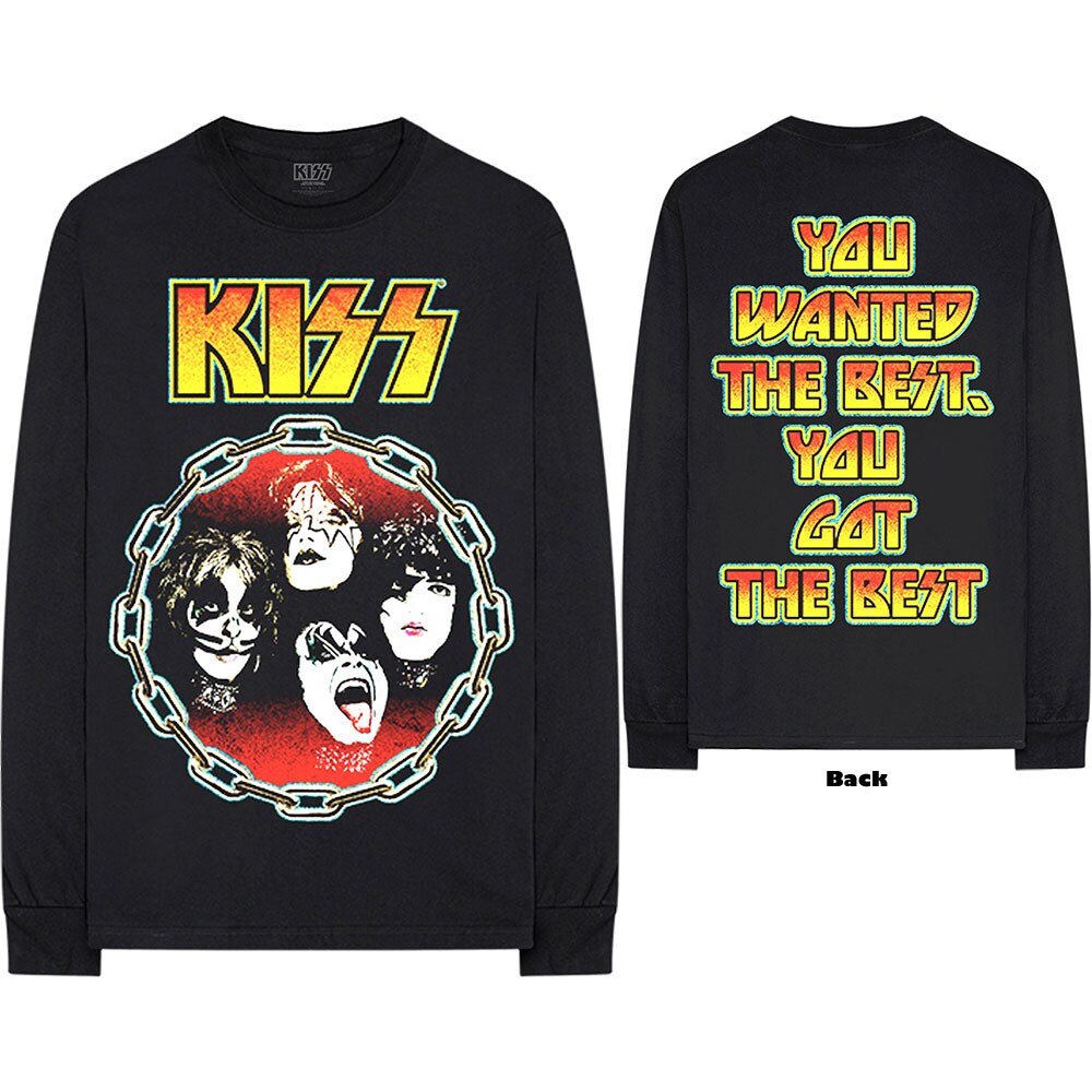 KISS Unisex Long Sleeved T-Shirt: You Wanted The Best (Back Print) (Medium)