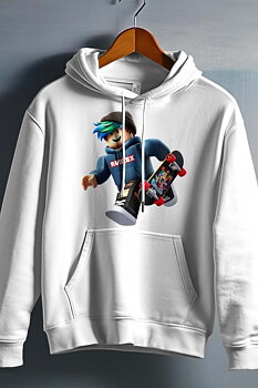 Roblox Barn Hoodie - Unisex - On The Run - Vit