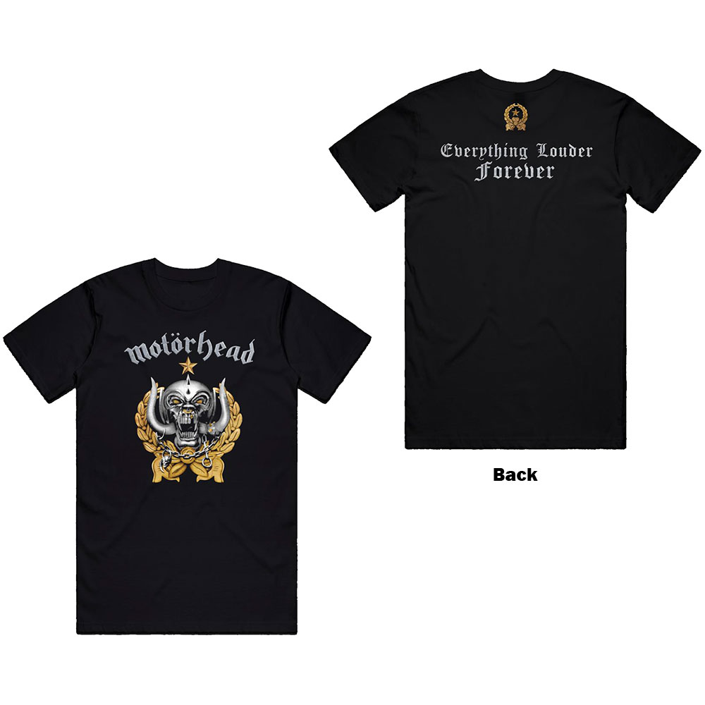 Motorhead Unisex T-Shirt: Everything Louder Forever (Back Print) (Medium)