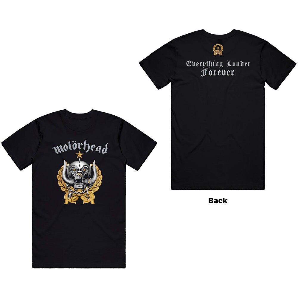 Motorhead Unisex T-Shirt: Everything Louder Forever (Back Print) (Large)