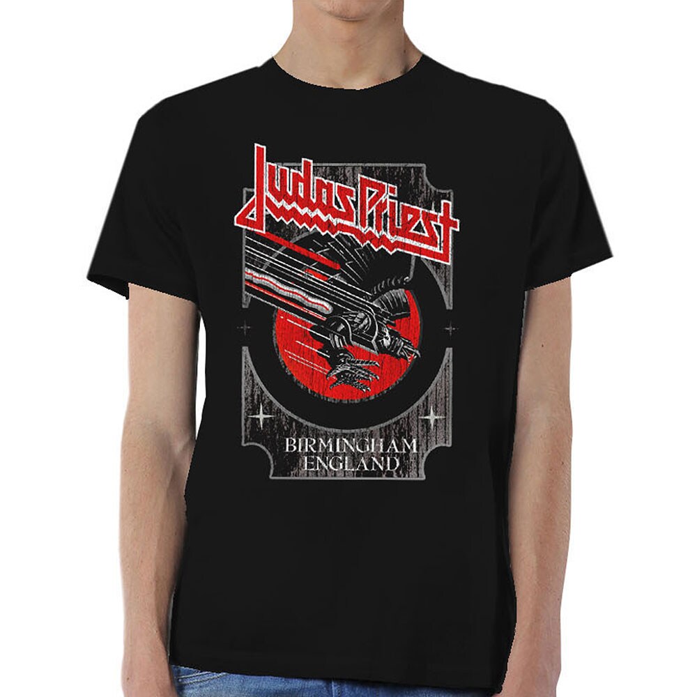 Judas Priest Unisex T-Shirt: Silver and Red Vengeance (Medium) - 2