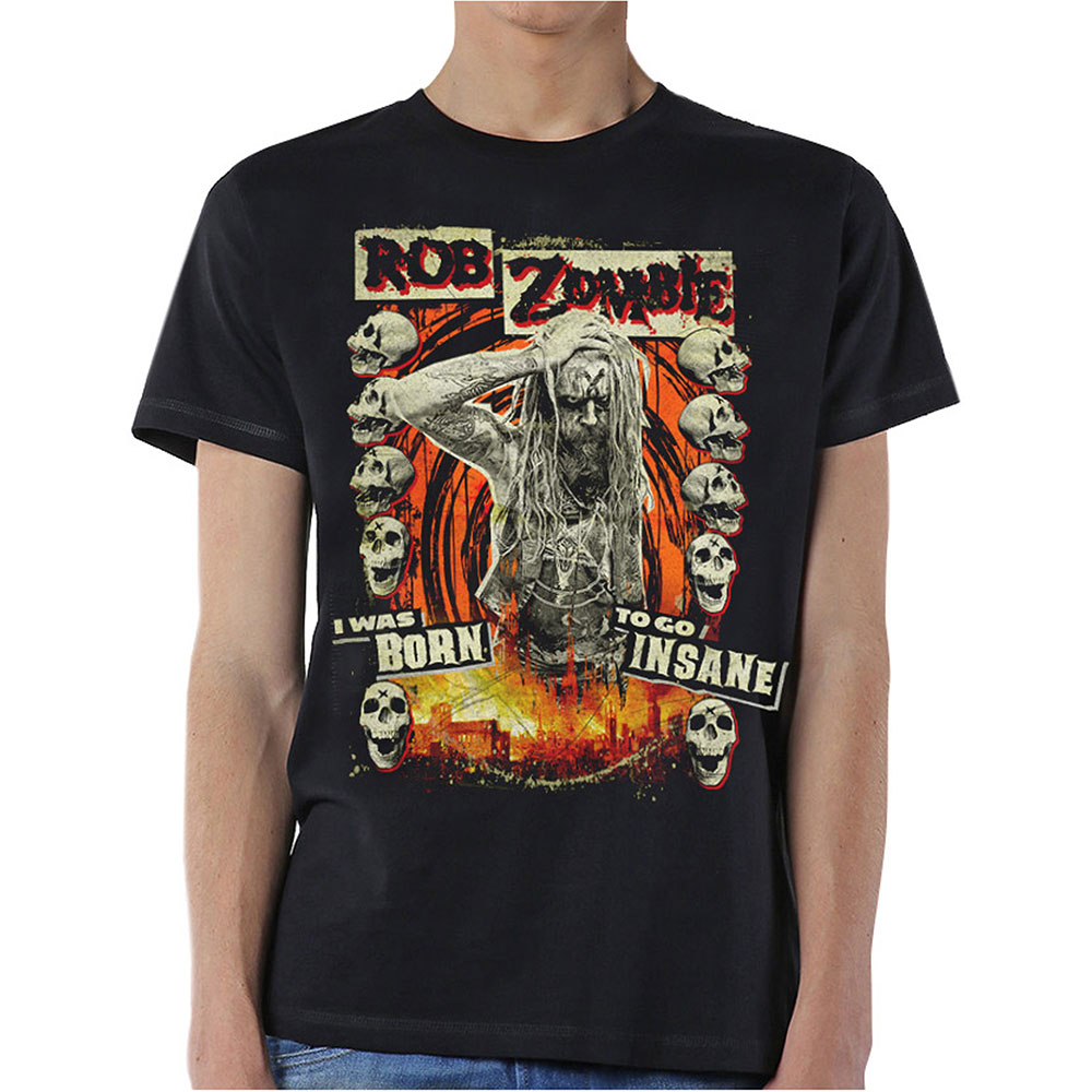 Rob Zombie Unisex T-Shirt: Born to Go Insane (Medium)