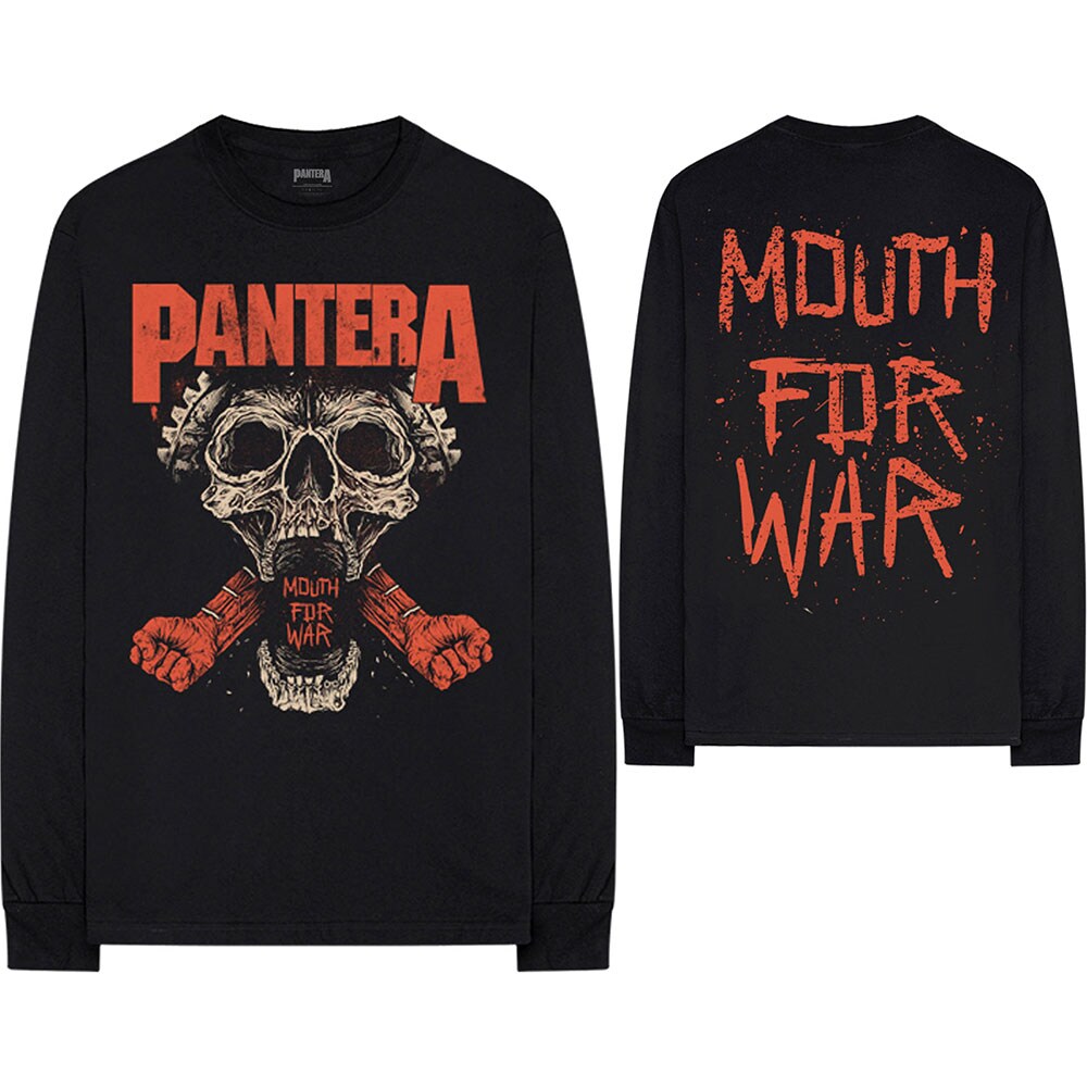 Pantera Unisex Long Sleeved T-Shirt: Mouth For War (Back Print) (Small)
