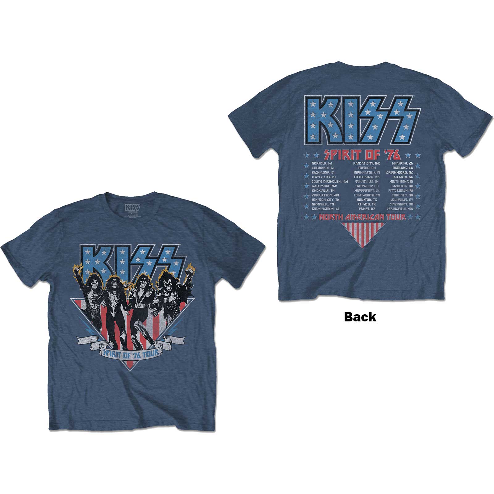 KISS Unisex T-Shirt: Americana (Back Print) (Small)