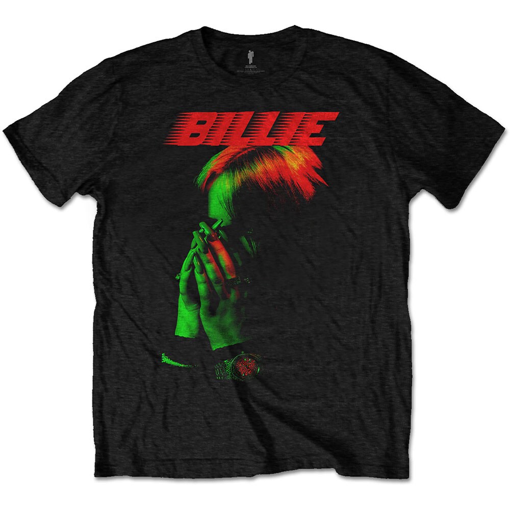 Billie Eilish Unisex T-Shirt: Hands Face (Large)