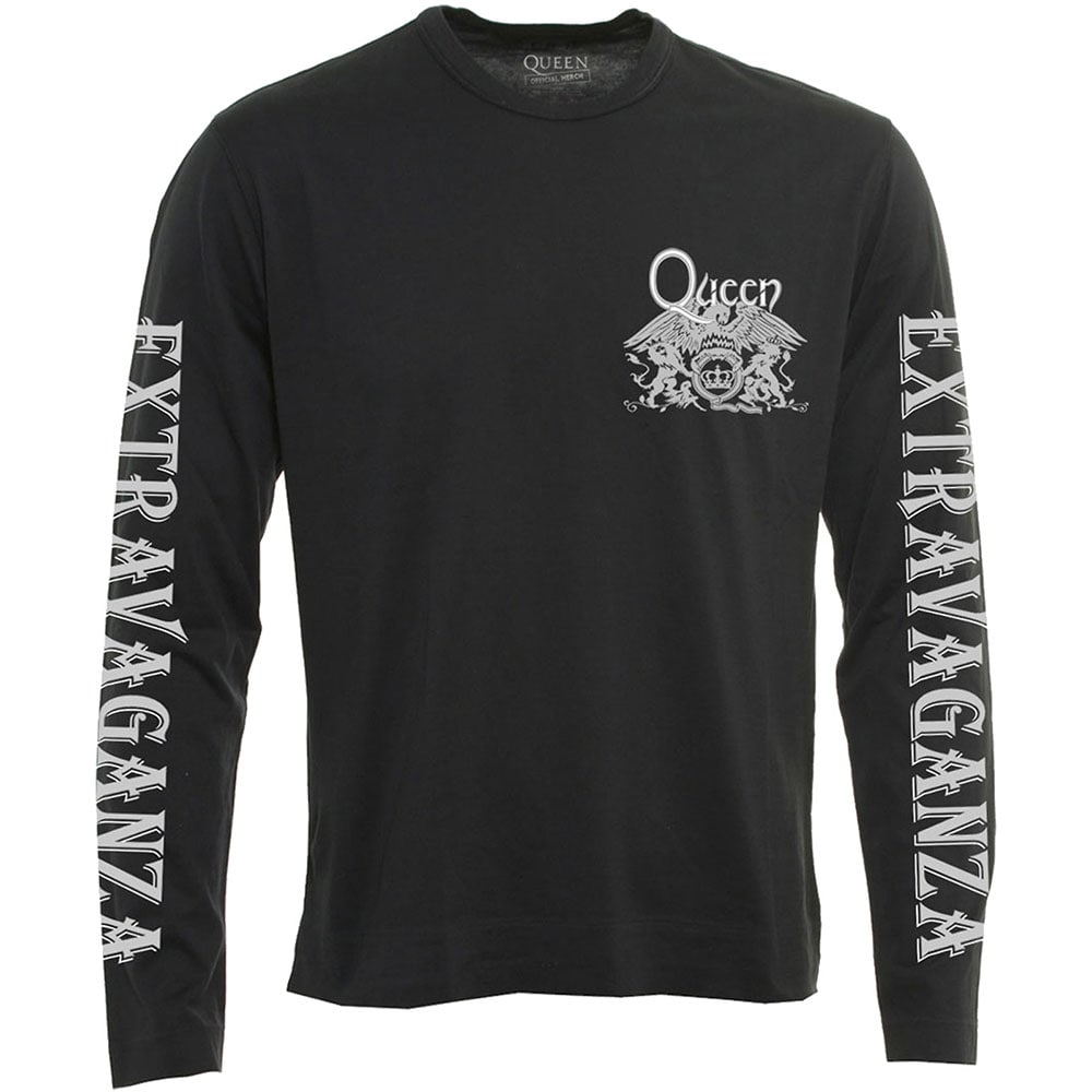 Queen Unisex Long Sleeved T-Shirt: Extravaganza (Sleeve Print) (Medium)