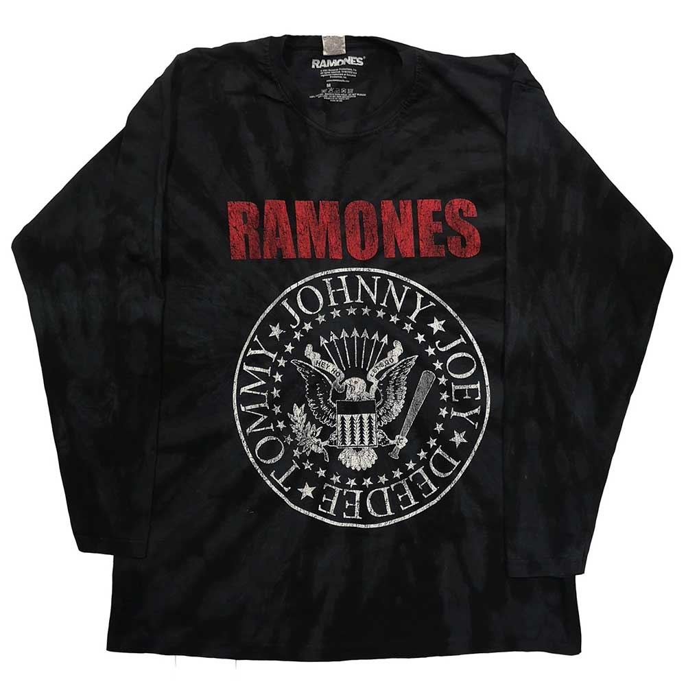 Ramones Unisex Long Sleeved T-Shirt: Presidential Seal (Dip-Dye) (Large)