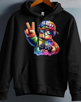 Roblox Barn Hoodie - Unisex - Rob Fun - Svart