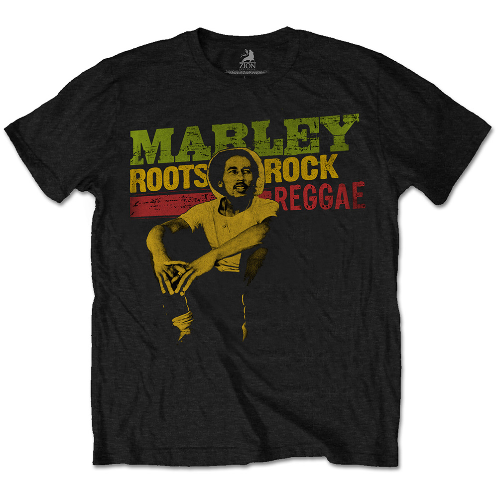 Bob Marley Unisex T-Shirt: Roots, Rock, Reggae (Medium)
