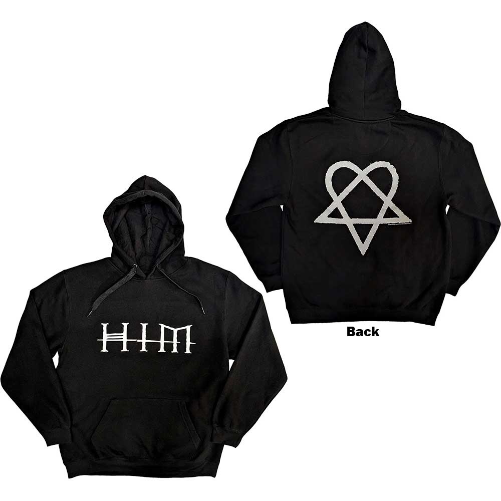 HIM Unisex Pullover Hoodie: Logo (Back Print) (Small)