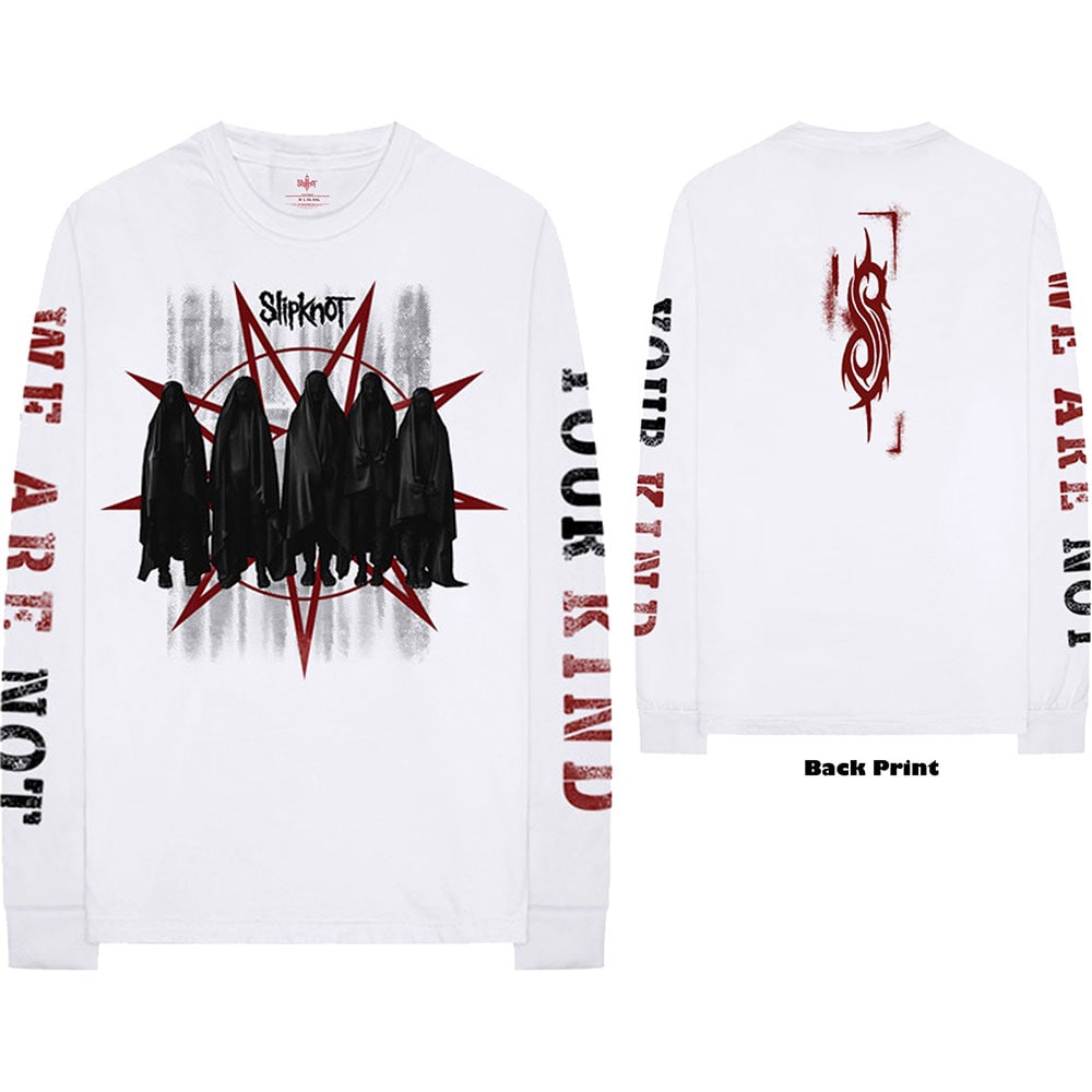Slipknot Unisex Long Sleeved T-Shirt: Shrouded Group (Back & Sleeve Print) (Medium)