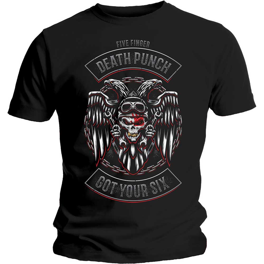 Five Finger Death Punch Unisex T-Shirt: Biker Badge (Medium)