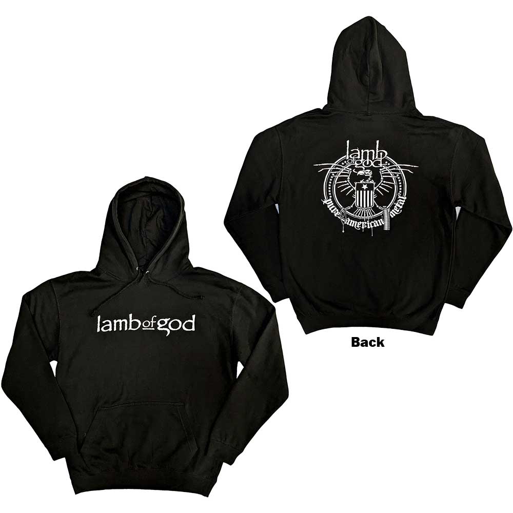 Lamb Of God Unisex Pullover Hoodie: Skeleton Eagle (Back Print) (Medium)