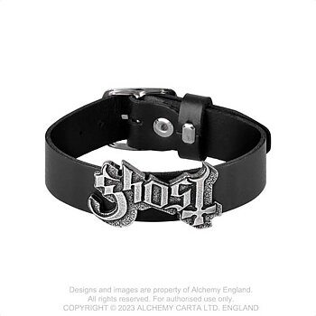 Armband: Ghost Logo Adjustable Leather Wriststrap