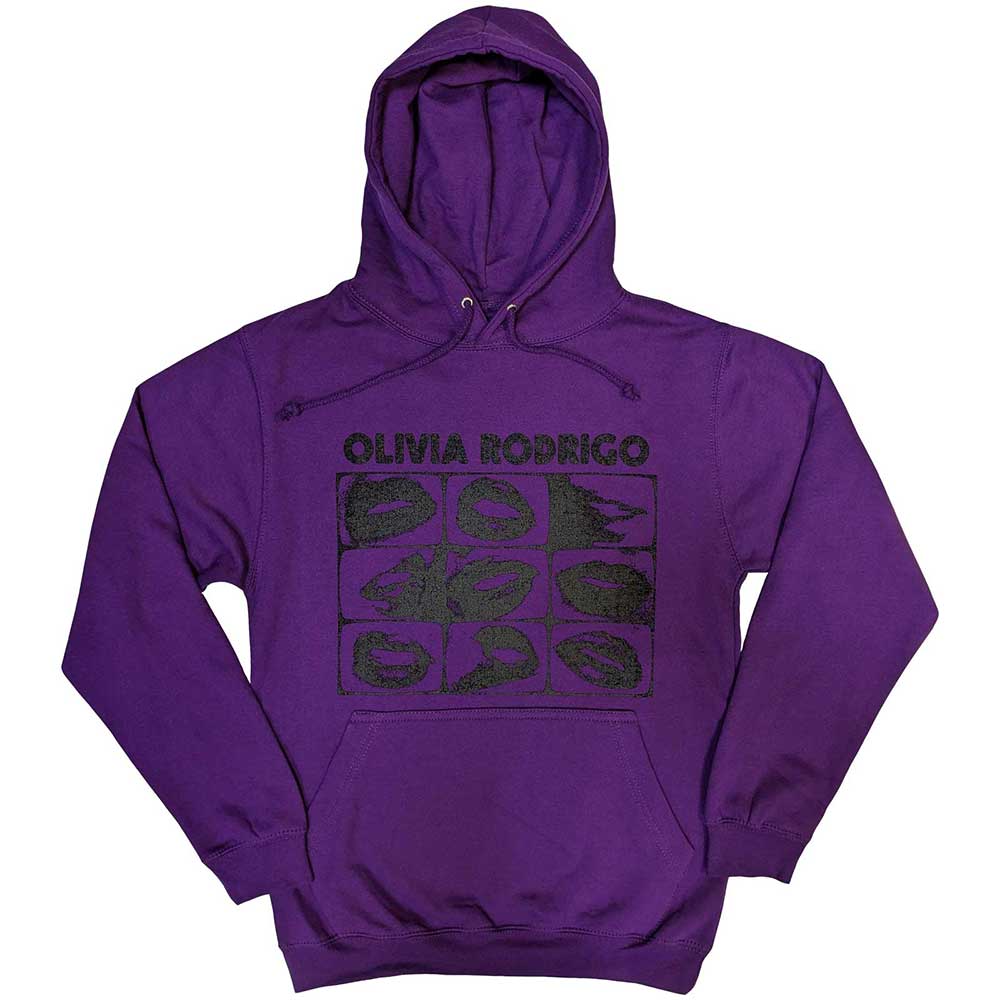 Olivia Rodrigo Unisex Pullover Hoodie: Threshold Lips Grid (XX-Large)