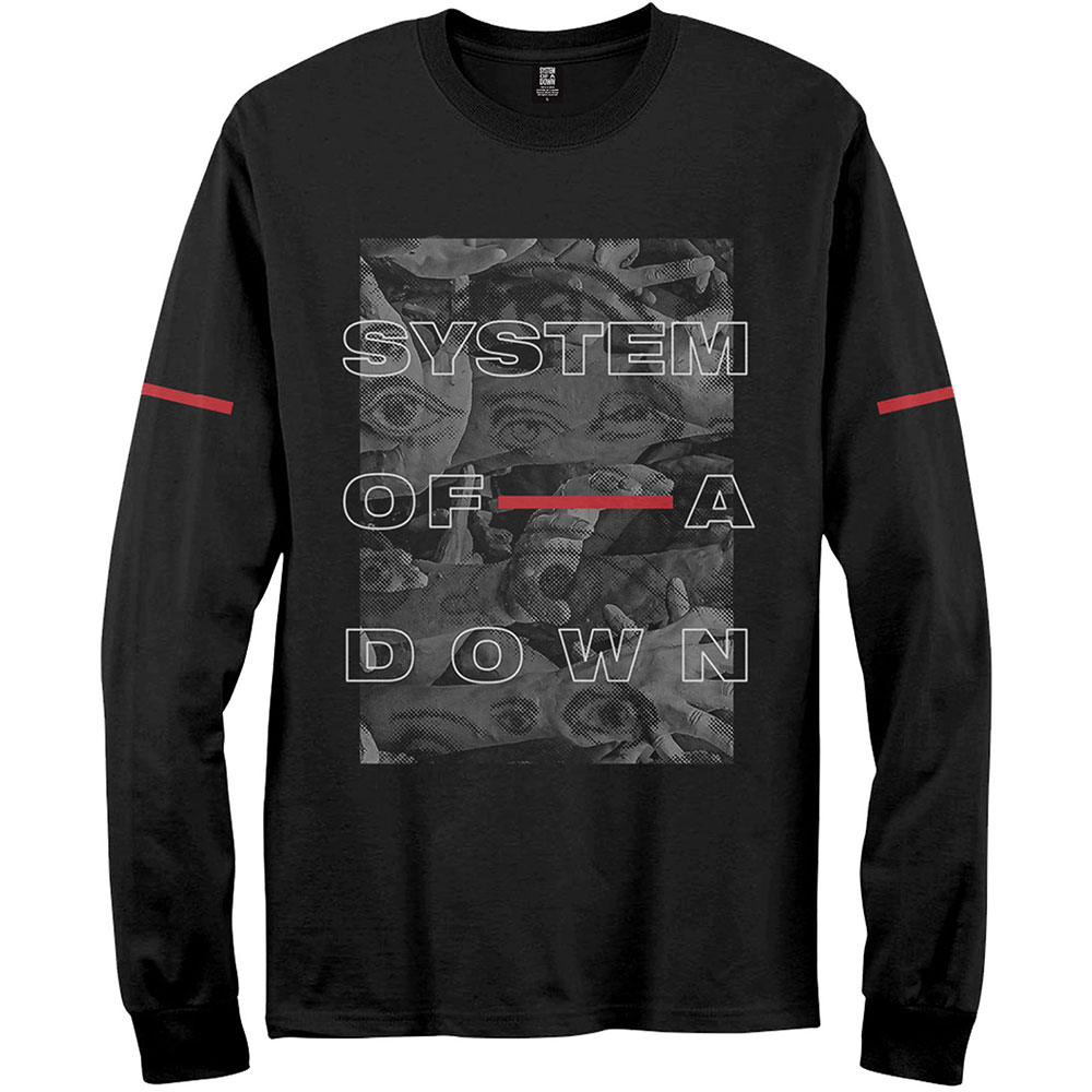 System Of A Down Unisex Long Sleeved T-Shirt: Eye Collage (XX-Large)