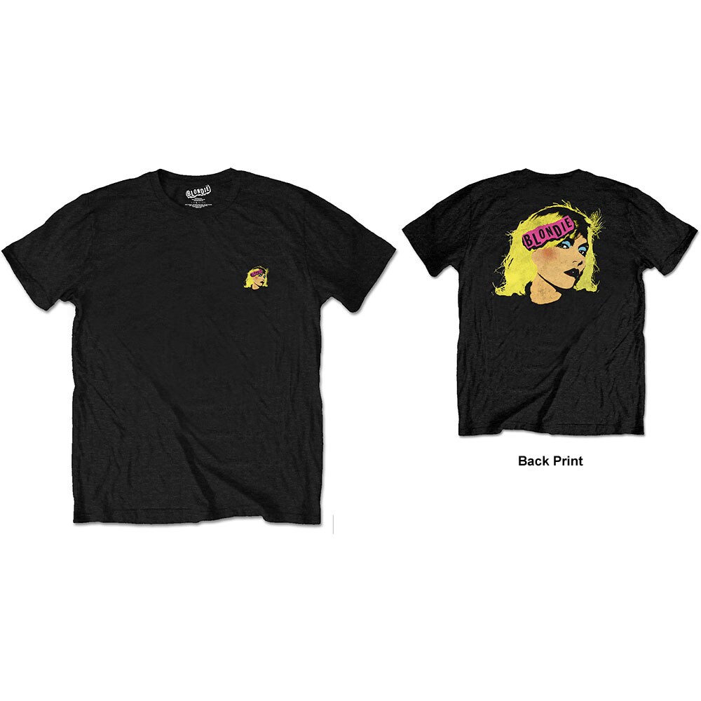 Blondie Unisex T-Shirt: Punk Logo (Back Print/Retail Pack) (Small)
