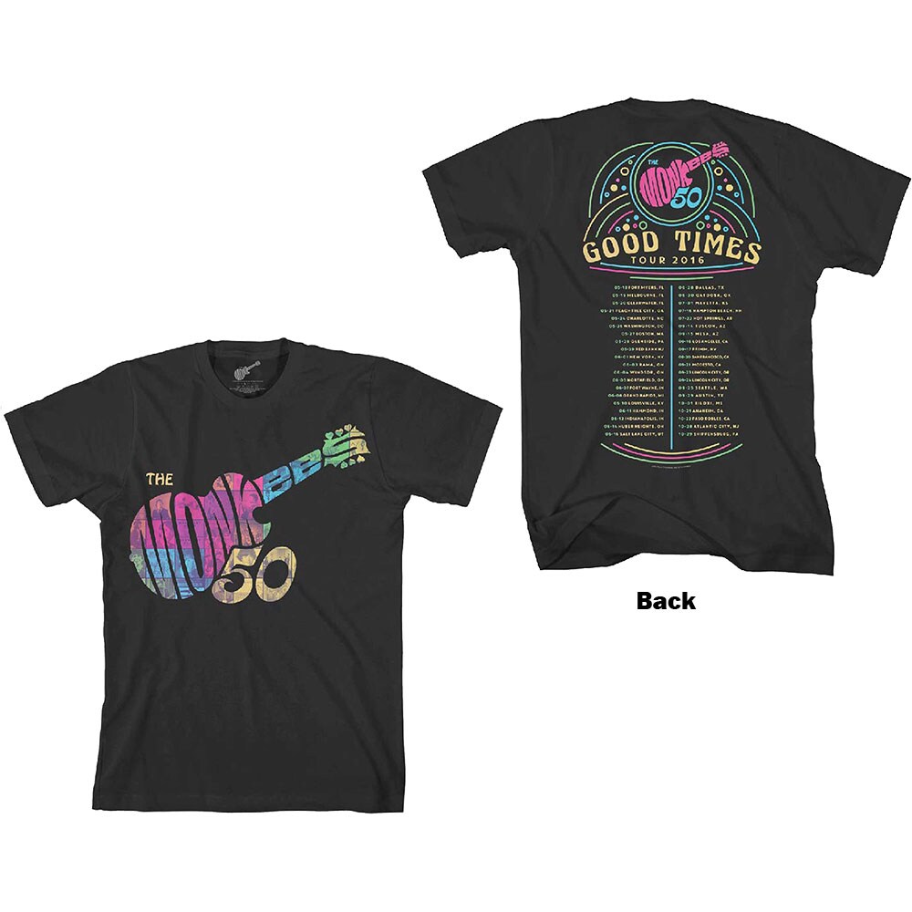 The Monkees Unisex T-Shirt: Guitar Discography (Back Print) (Large)