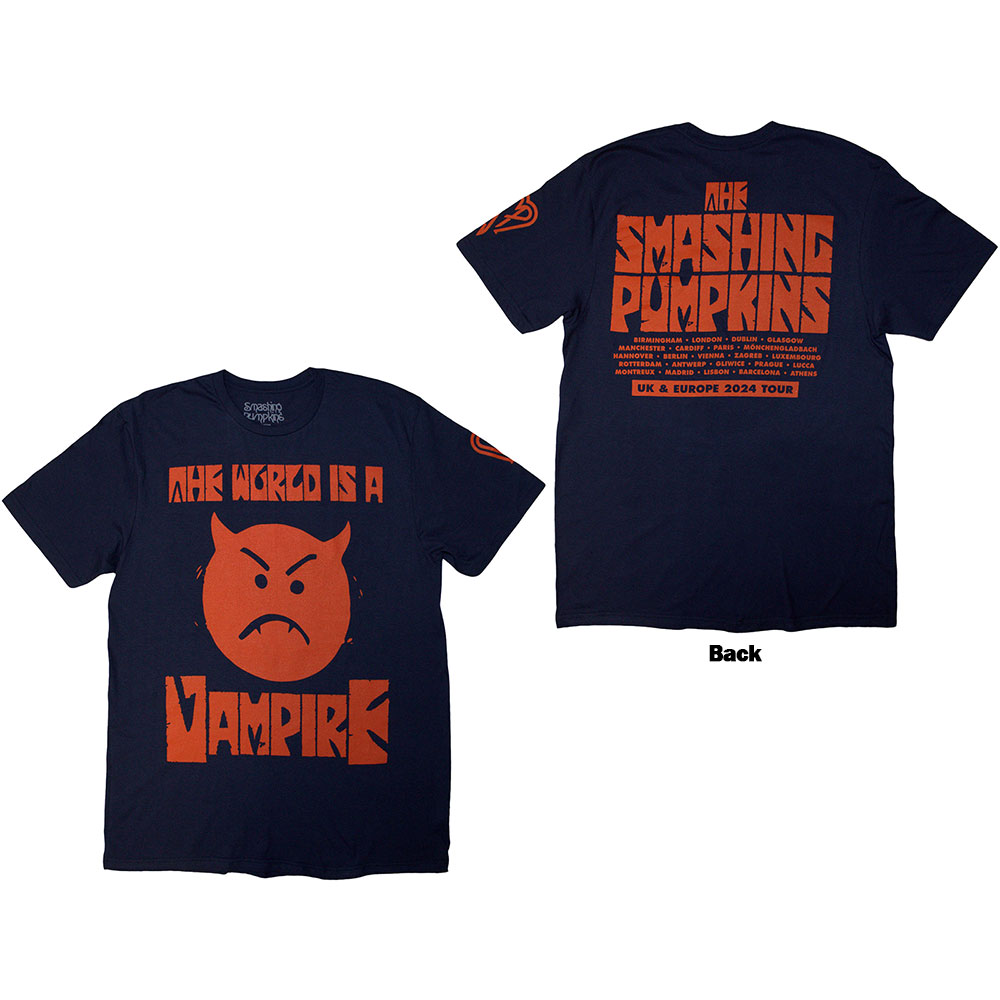 The Smashing Pumpkins Unisex T-Shirt: World Is A Vampire (Navy Blue) (Back Print) (XX-Large)