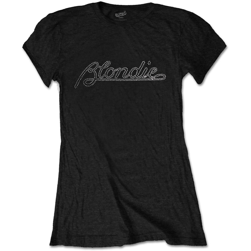 Blondie Ladies Diamante T-Shirt: Logo (Small)