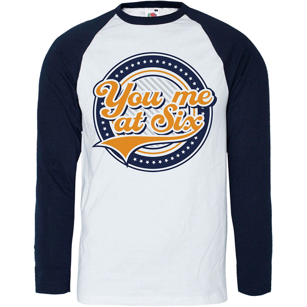 You Me At Six Unisex Raglan T-Shirt: Crest (Large)