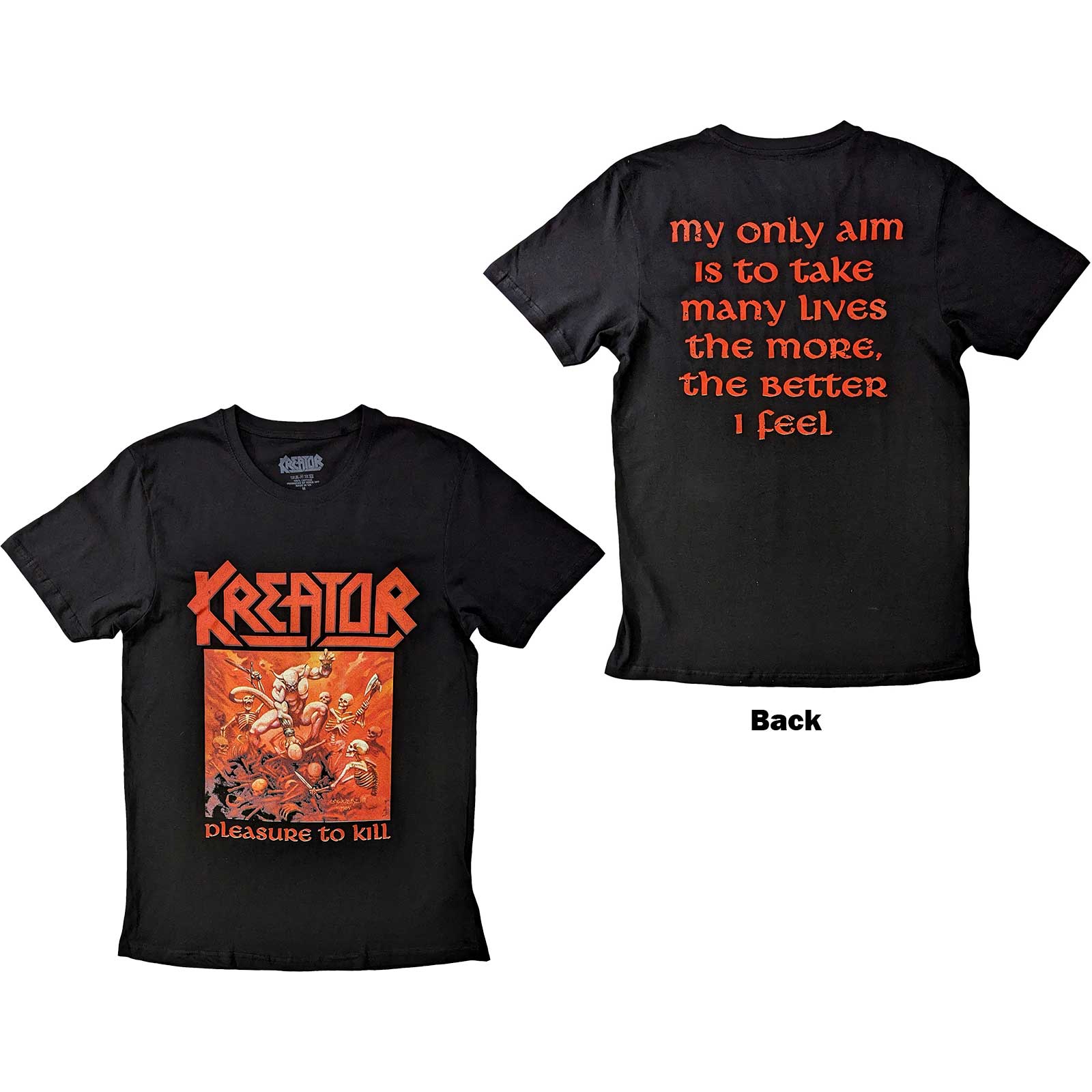 Kreator Unisex T-Shirt: Pleasure To Kill (Back Print) (Large)