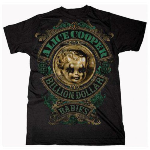 Alice Cooper Unisex T-Shirt: Billion Dollar Baby Crest (Small)