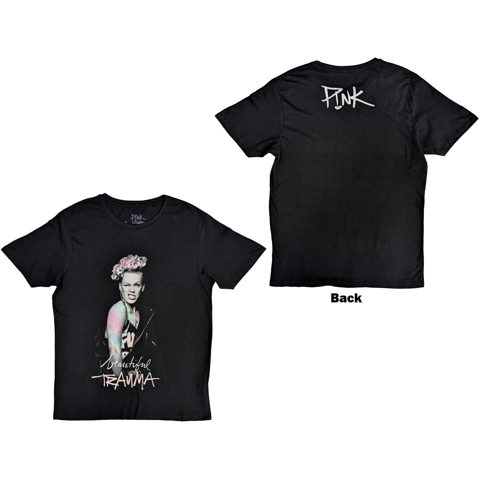 Pink Unisex T-Shirt: Wink (Back Print) (Large)