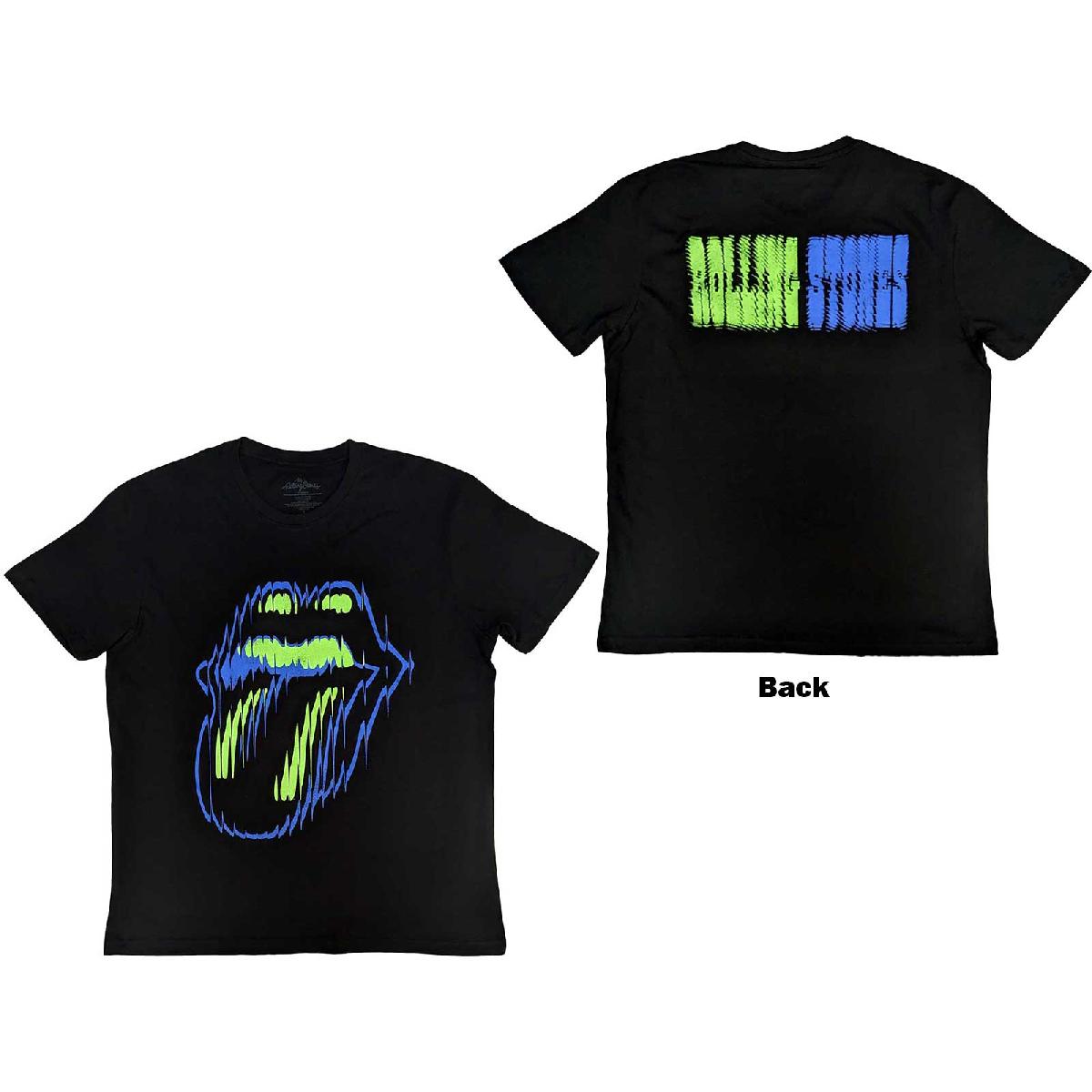 The Rolling Stones Unisex T-Shirt: Distorted Tongue (Back Print) (XX-Large)