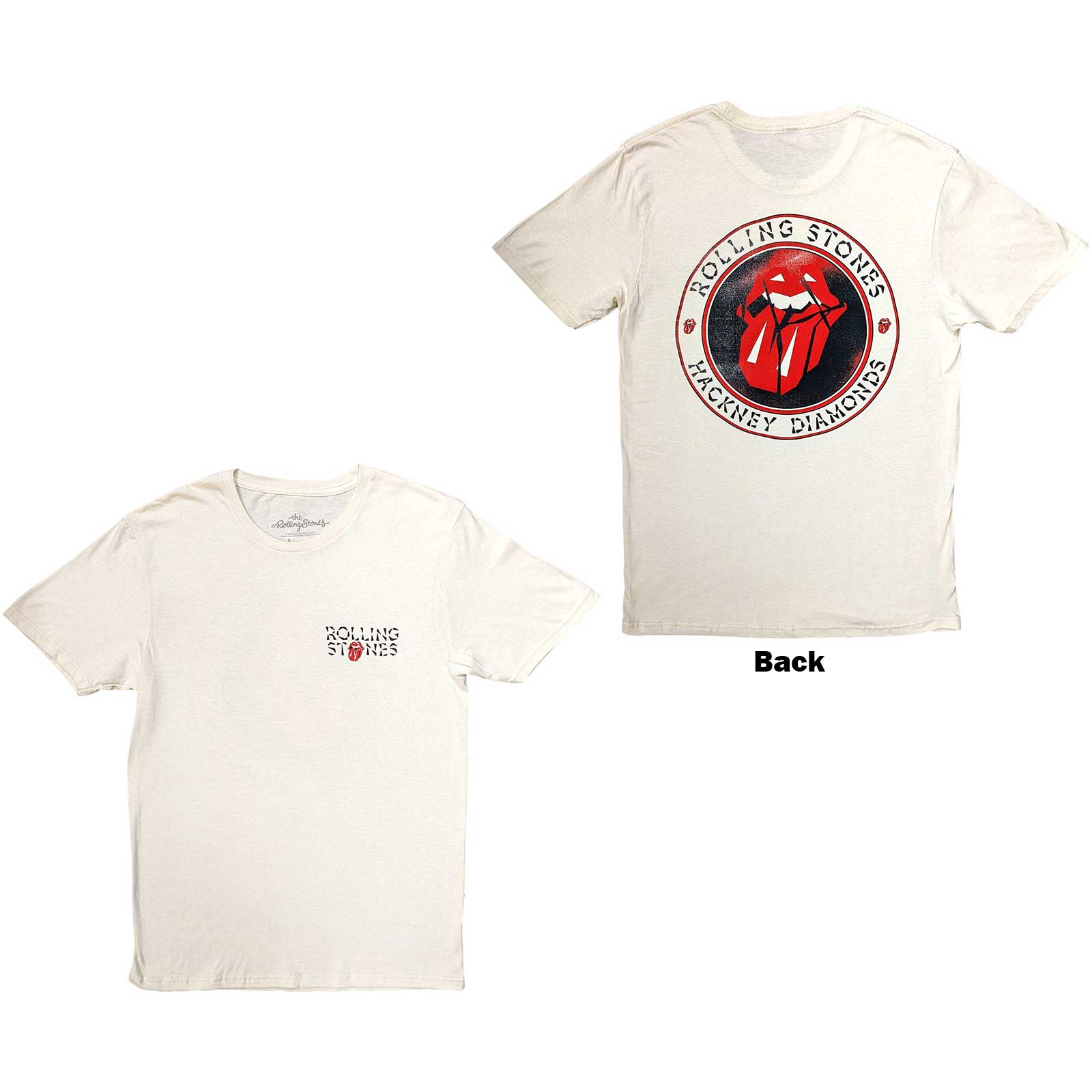 The Rolling Stones Unisex T-Shirt: Hackney Diamonds Circle Label (Back Print) (Medium)